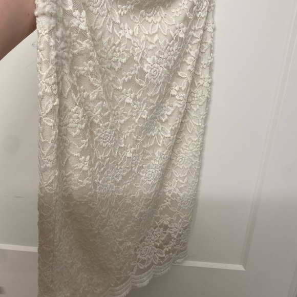 Peppermint Floral Lace Pencil Skirt - Cream - Picture 5 of 5